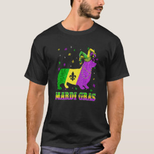 Corgi-Hund Mardi Gras Karneval Narr Perlen Premium T-Shirt