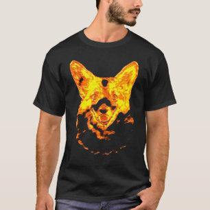 Corgi-Hund mit brennender Liebe Schwarz T-Shirt