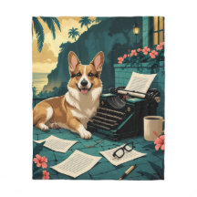 Corgi-Hund mit glänzendem Fell und einer Vintage-S