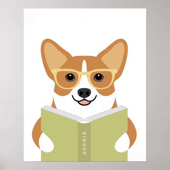 Corgi-Hund personalisierter Druck Poster (Vorne)