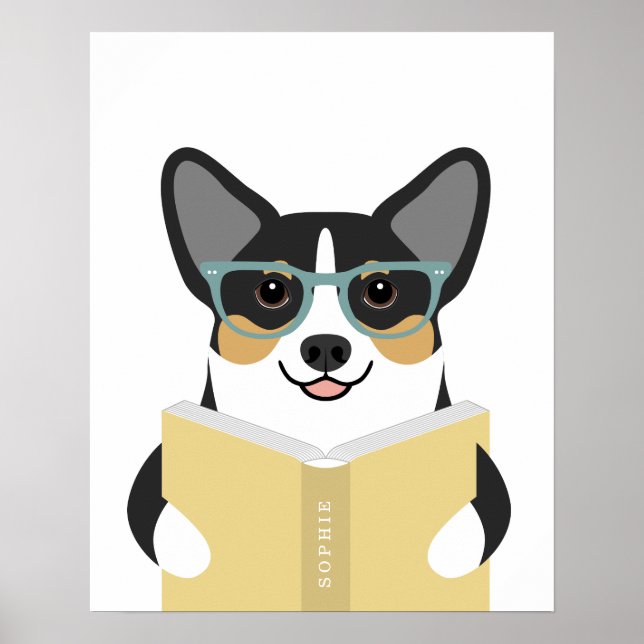 Corgi-Hund personalisierter Druck Poster (Vorne)