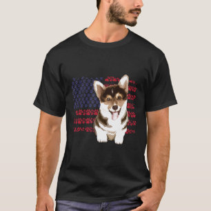 Corgi-Hund-Pfote Amerikanische Flagge Hund 4. Juli T-Shirt