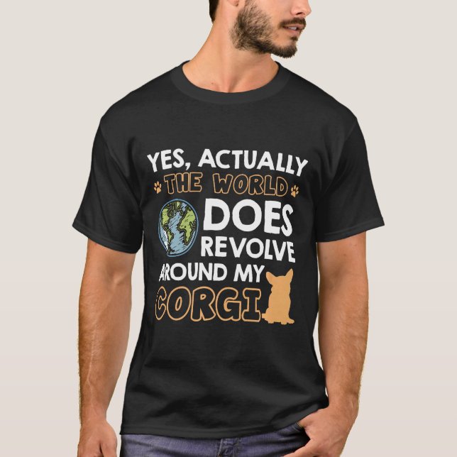 Corgi Hund Premium T-Shirt (Vorderseite)