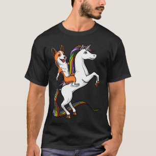 Corgi-Hund reitet Einhorn T-Shirt