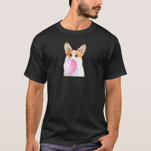 Corgi Hund Rosa Kaugummi Süßes Tier Haustier T-Shirt