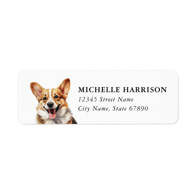 Corgi-Hund Rücksendeadressetiketten (Vorne)