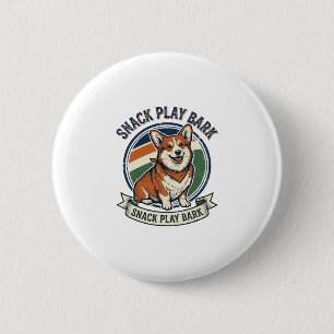 Corgi-Hund-Shirt Lustige Vintage-Prägung Tierliebh Button