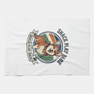 Corgi-Hund-Shirt Lustige Vintage-Prägung Tierliebh Geschirrtuch