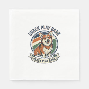 Corgi-Hund-Shirt Lustige Vintage-Prägung Tierliebh Serviette