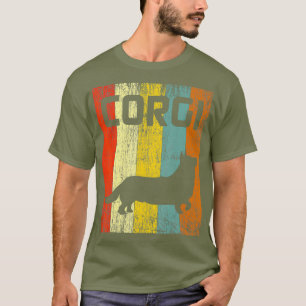 Corgi Hund Spaß 70er Disco Retro Ich liebe Hunde T-Shirt