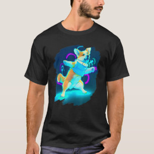 Corgi Hund tanzt Retro Breakdancing Tanz Tänzer T-Shirt