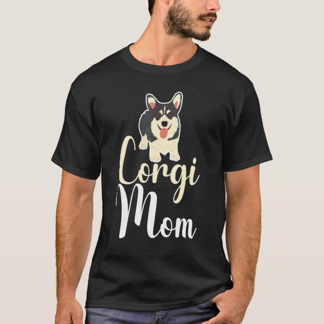 Corgi Hund   Tee Süße schwarze Strickjacke Welsh C (Vorderseite)