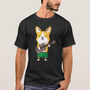 Corgi Hund Ukulele Luau Niedlich Hawaii T-Shirt