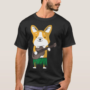 Corgi Hund Ukulele Luau Süß Hawaii T-Shirt