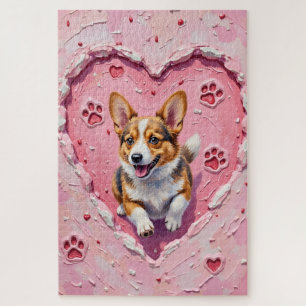 Corgi-Hund Valentinstag Herz Cookie Run Puzzle