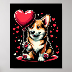 Corgi-Hund Valentinstag Hundebesitzer Valentinsgru Poster