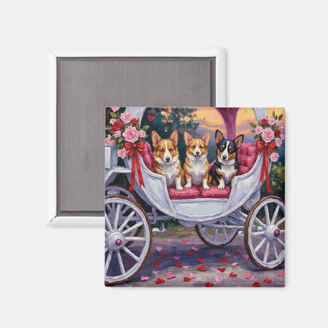 Corgi Hund Valentinstag  Magnet (Vorderseite/Rückseite)