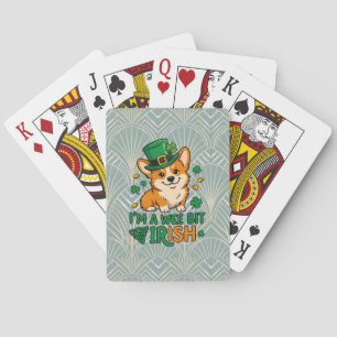 Corgi-Hund "Wee Bit Irish" Lustiges St. Patrick's Spielkarten