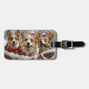 Corgi Hund Weihnachten Festlich Gepäckanhänger
