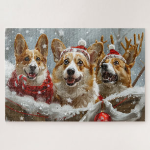 Corgi Hund Weihnachten Festlich Puzzle