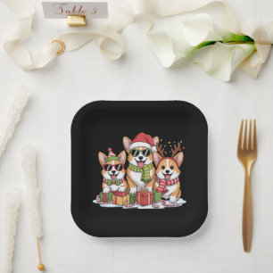 Corgi-Hund Weihnachten Mutter Hunde Liebhaber Weih Pappteller