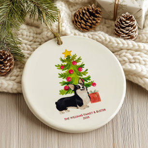 Corgi-Hund Weihnachten personalisiert Keramik Ornament