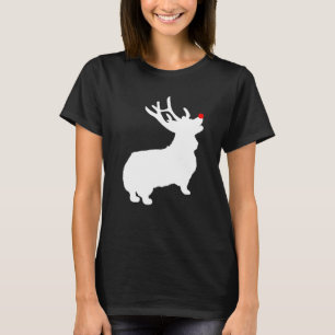 Corgi Hund Weihnachts Rentiergeweih Xmas T-Shirt