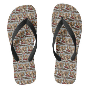 Corgi-Hund Weihnachtsfestlich  Flip Flops
