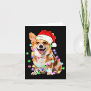 Corgi-Hund-Weihnachtslicht-Schlafanzug Lustig Karte