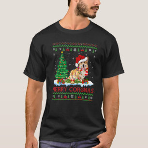 Corgi-Hund Weihnachtsmann Hut passend hässlicher C T-Shirt