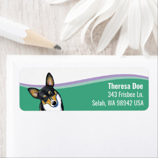 Corgi-Hund-Welle-Adressetikett