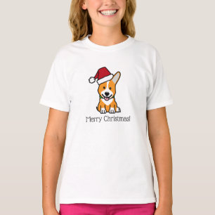 Corgi-Hund-Welpe Pembroke Welsh Weihnachten Santa- T-Shirt