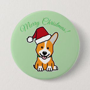 Corgi-Hund-Welpe süß Pembroke Welsh Weihnachten Sa Button