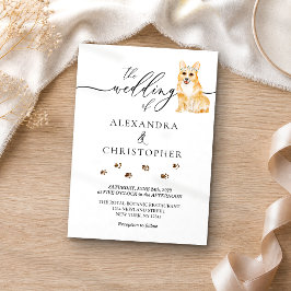 Corgi Hund Welpe Wedding Calligraphy Einladung