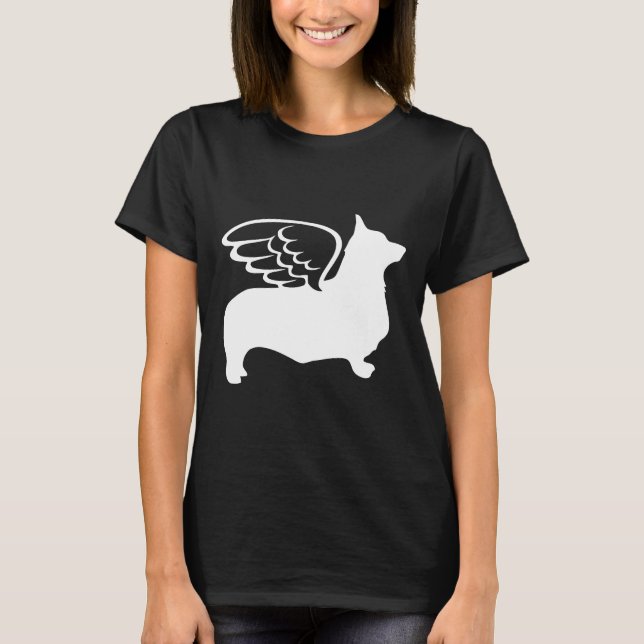 Corgi-Hunde-Engel T-Shirt (Vorderseite)