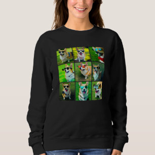 Corgi-Hunde mit coolen bunten Sonnenbrillen Ai Gen Sweatshirt