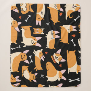 Corgi Hunde, Niedlicher nahtloser Hintergrund. Sherpadecke