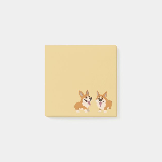 Corgi-Hunde Post-it Klebezettel (Vorderseite)