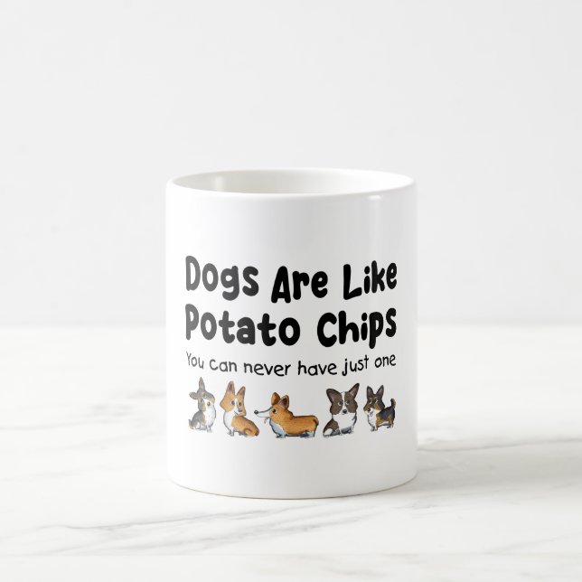 Corgi Hunde sind wie Kartoffelchips, die man nie h Kaffeetasse (Mittel)
