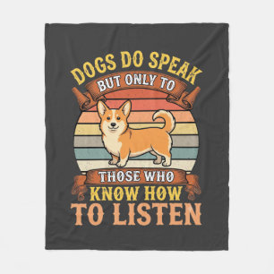 Corgi-Hunde sprechen Vintage-Zitat Fleecedecke