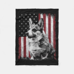 Corgi-Hunde-Vater-Mutter-Amerika 4. Juli Patriotis Fleecedecke