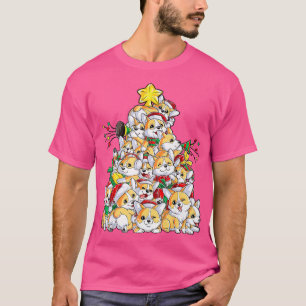 Corgi Hunde Weihnachtsbaum Merry Corgmas Xmas Haus T-Shirt