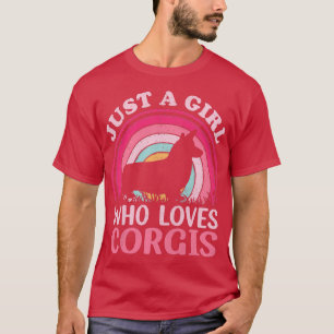 Corgi-Hundefan Retro Nur Ein Mädchen Das Corgis Li T-Shirt