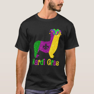 Corgi-Hundefreund Mardi Gras Karneval Narr T-Shirt
