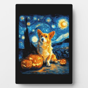 Corgi-Hundefreunde Malerei von van gogh Sternennac Fotoplatte