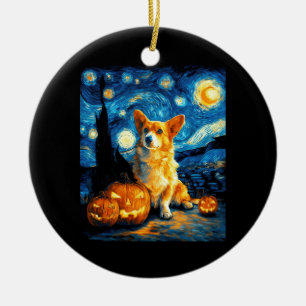 Corgi-Hundefreunde Malerei von van gogh Sternennac Keramik Ornament