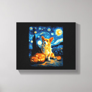 Corgi-Hundefreunde Malerei von van gogh Sternennac Leinwanddruck