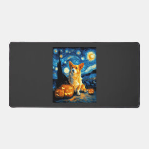 Corgi-Hundefreunde Malerei von van gogh Sternennac Schreibtischunterlage