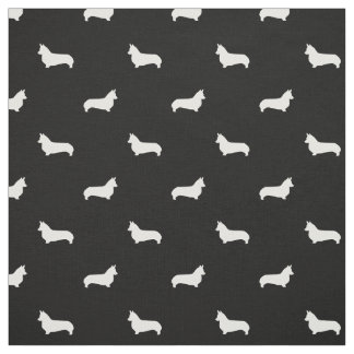 Corgi-Hundegewebe Schwarzweiss-Corgi-Silhouette Stoff