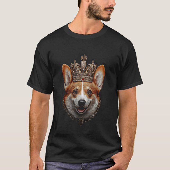 Corgi-Hundekönigskrone T-Shirt (Vorderseite)